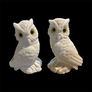 Alabaster Owl Figurines